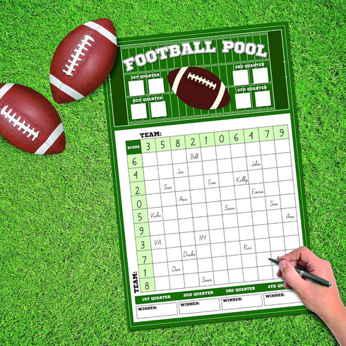 Football Big Game Betting Pool Box Squares Scoreboard for Office Party Game Supplies & Decorations (3-11x17" Games)