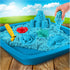Kinetic Sand Sandbox Set, Kids Toy with 1lb All-Natural Blue and 3 Molds, Sensory Toys for Ages 3 and Up