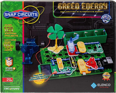 Snap Circuits Green Energy Electronics Exploration Kit - 45+ Parts with Over 125 STEM Projects for Kids 8+