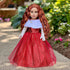 Lady in Red Doll Outfit - 3 Piece 18 inch Set, Red Gown, Gloves, and Cape (Doll Not Included)