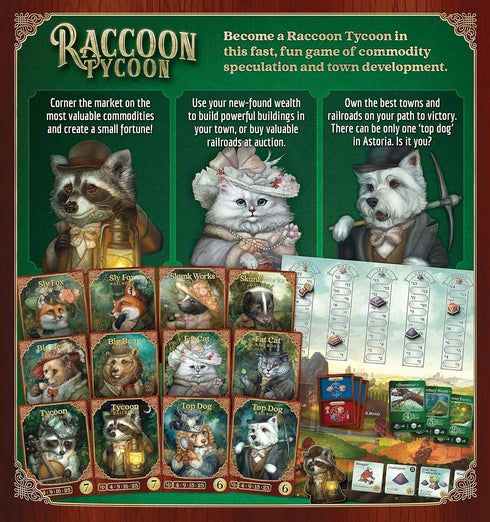 Raccoon Tycoon - Gateway Strategy Board Game for Adults & Family | 2-5 Players | Ages 8+ | Fast, Fun Economic Game
