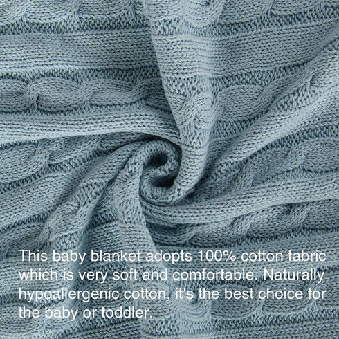 100% 30x40 30x40 Inches, NTBAY Pure Cotton Cable Knit Toddler Blanket, Super Soft Warm Breathable Baby Blanket