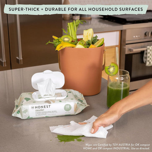 The Honest Company Clean Conscious Unscented Wipes, 576 Count, Compostable, Plant-Based, Hypoallergenic