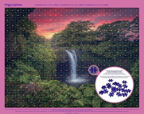 Rainbow Falls, Hawaii Waterfall - 500 Piece Jigsaw Puzzle for Adults, 20.4 in. x 14.9 in. | 52 x 38 cm