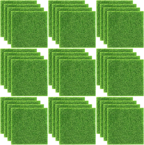 Elcoho 36 Pieces Fake Grass for Crafts Fairy Garden 6 x 6