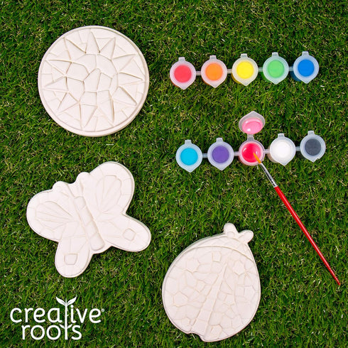 1 3 count Creative Roots Paint Your Own Butterfly, Ladybug & Sun Stepping Stone by Horizon Group USA, box