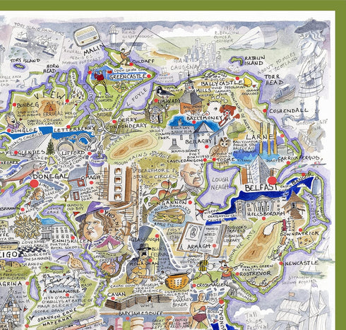 1000 Piece Jigsaw Puzzle - Comical Map of Ireland Artwork by Tim Bulmer - Funny Jigsaw Puzzles for Adults