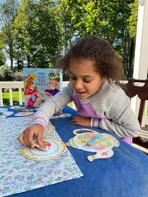 2-4 3 eeBoo Tea Party Spinner Game - Award Winning Social Skills & Patience Game, Screen-Free Fun for Players, Kids