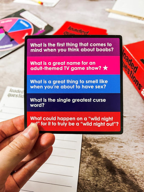 ADULT LOADED QUESTIONS Rousing Adult Party Game, Over 300 Suggestive Questions, 4 to 6 Players, Ages 17+