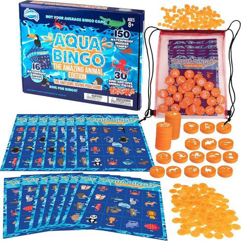 Pool Bingo Diving Game for Kids- Summer Party Fun Edition Toy- Dive