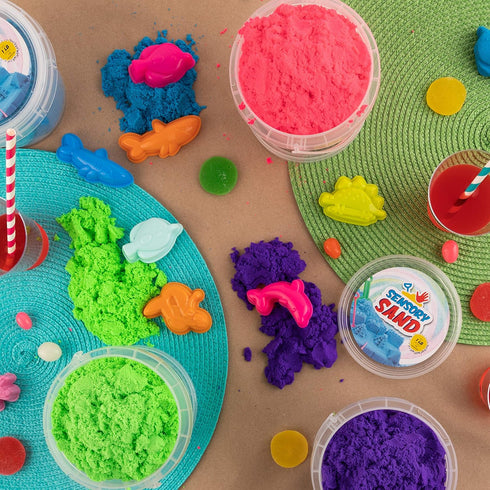 Sensory Sand 4 Play Sand for Kids with Sea Molds Pound Bulk Multicolor Sand for Boys and Girls