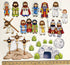 Easter Crucifixion Resurrection 19 pc Felt Figures, Bible Felt/Flannel Board Story Set with Lesson Guide