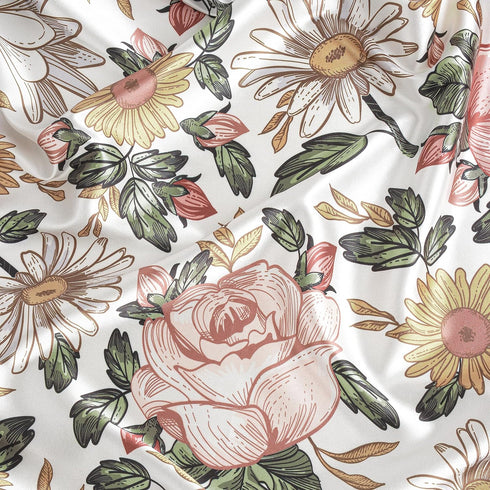 Sweet Jojo Designs Vintage Floral Boho Girl Baby Satin Fitted Crib Sheet Infant Newborn Nursery Toddler Bed Room