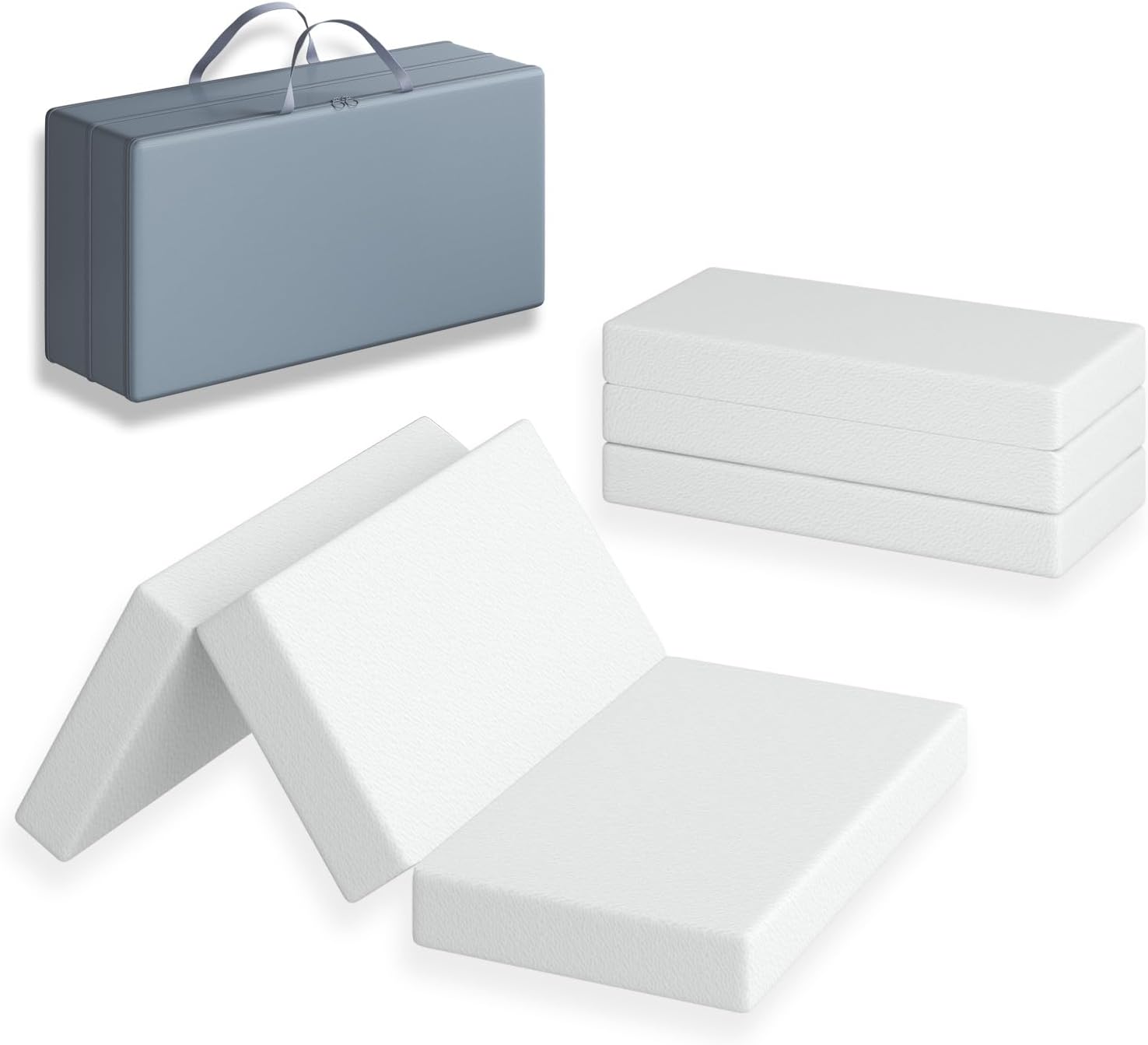 3 inch Trifold 38" Lx26 W Mini Mattress, Storage Bag Included, Water-Resistant
