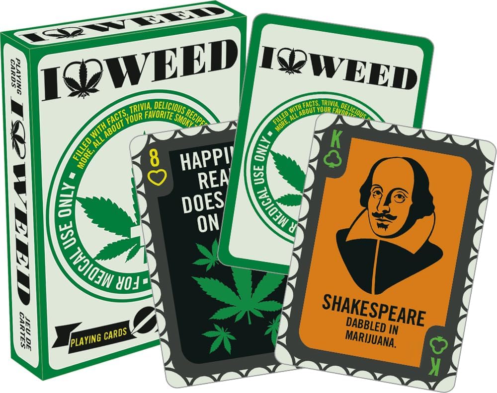 AQUARIUS Weed Playing Cards - Poker Size Deck for Your Favorite Card Games with Linen Finish