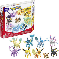 MEGA Pokémon Building Toys Set - Every Eevee Evolution with 470 Pieces, 9 Poseable Characters